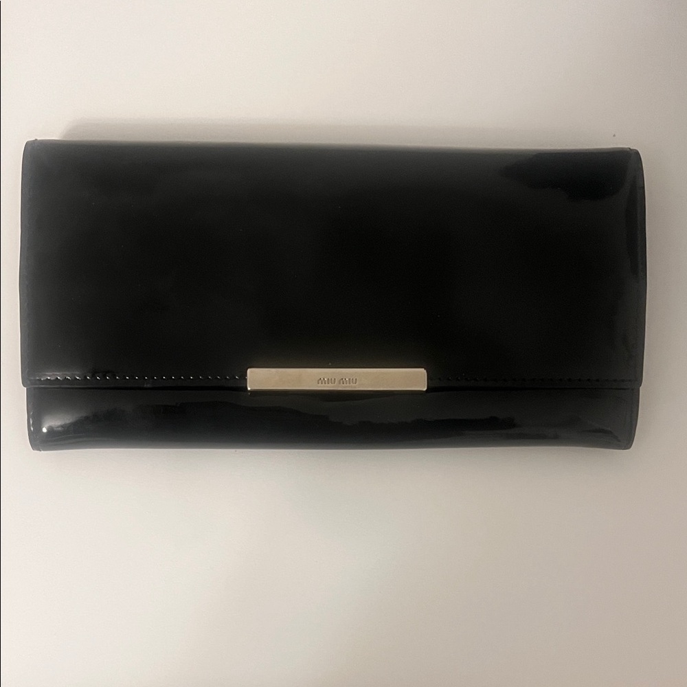 Miu Miu Glossy Black Leather Wallet